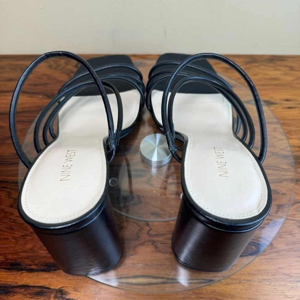 NINE WEST Strappy Open Toe Heel Sandals Platform Block Heels Size 13